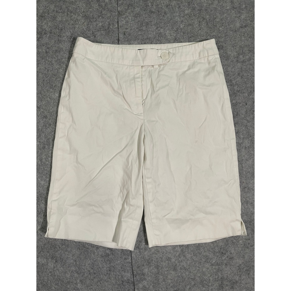 Jones New York Signature Petite Whiteโ Bermuda Shorts Stretch Cotton Size 2P